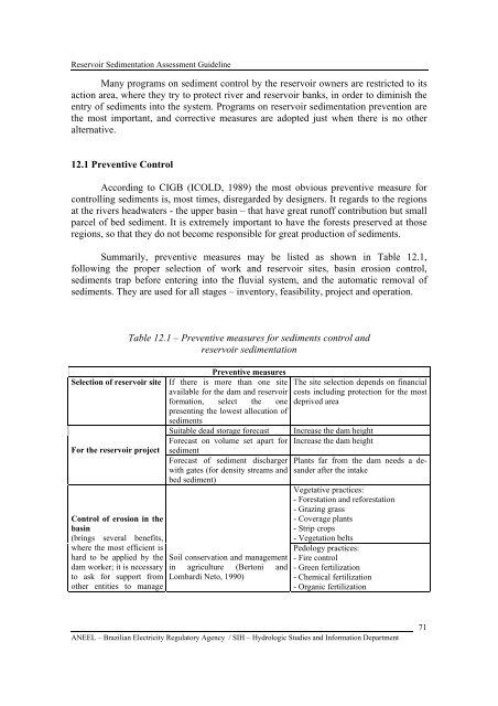 RESERVOIR SEDIMENTATION ASSESSMENT GUIDELINE - Aneel