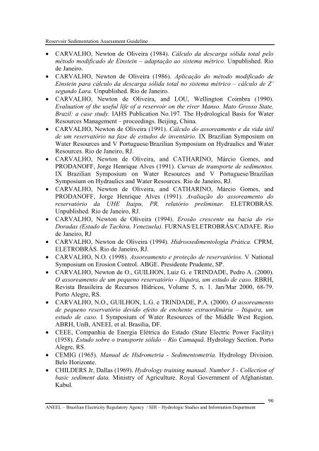 RESERVOIR SEDIMENTATION ASSESSMENT GUIDELINE - Aneel