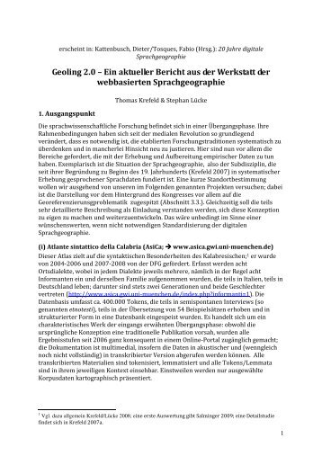 Geoling 2.0 – Ein aktueller Bericht aus der Werkstatt der ...