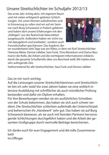 Staatliche Realschule Poing Jahresbericht 2012/13