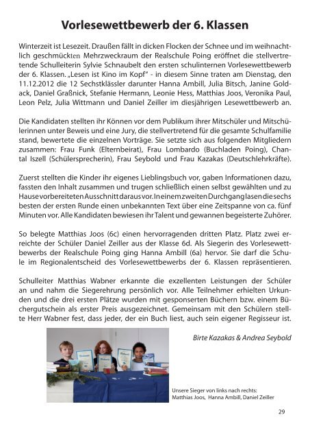 Staatliche Realschule Poing Jahresbericht 2012/13