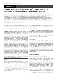 (PFA)-100® closure time in the evaluation of platelet ... - Medcorp