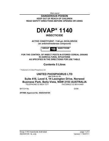 divap* 1140 insecticide - Upl Online.com