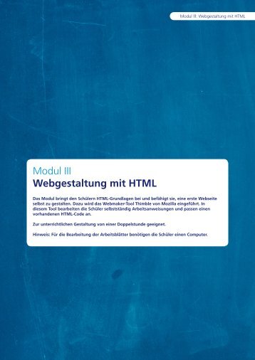Modul III Webgestaltung mit HTML - Think Big