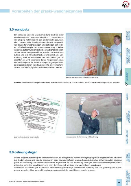 technische information wand- und deckensysteme (pdf) - hp praski