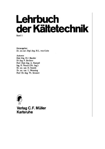 Lehrbuch der Kältetechnik