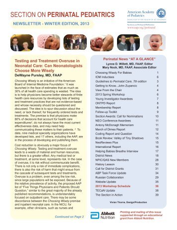 SECTION ON PERINATAL PEDIATRICS - American Academy of ...