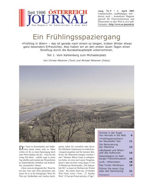 Ein Frühlingsspaziergang - Österreich Journal