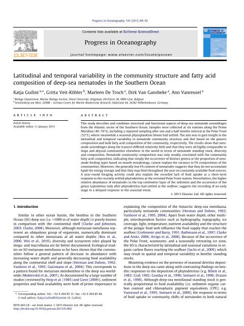 Latitudinal and temporal variability in the community structure and ...