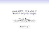 Course 02286 - 2013, Week 12 Exercises on epistemic logics