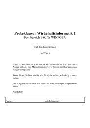 Probeklausur Wirtschaftsinformatik 1 - Knopper.Net Consulting