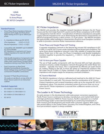 M6204 IEC Flicker Impedance - Pacific Power Source