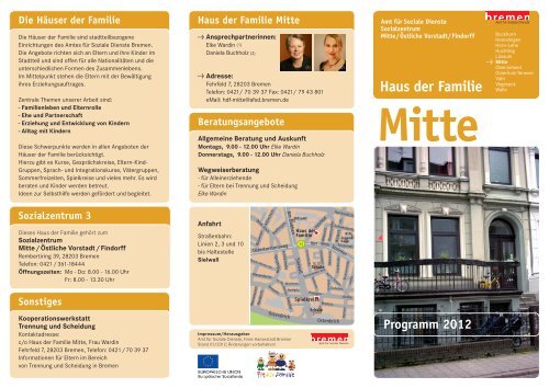 Haus der Familie -Mitte - Amt für Soziale Dienste - Bremen