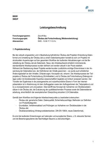 Leistungsbeschreibung (PDF, 255KB, Datei ist nicht ... - Bund.de