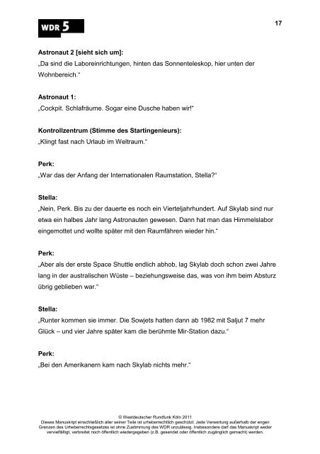 Sendung lesen [pdf] - WDR.de
