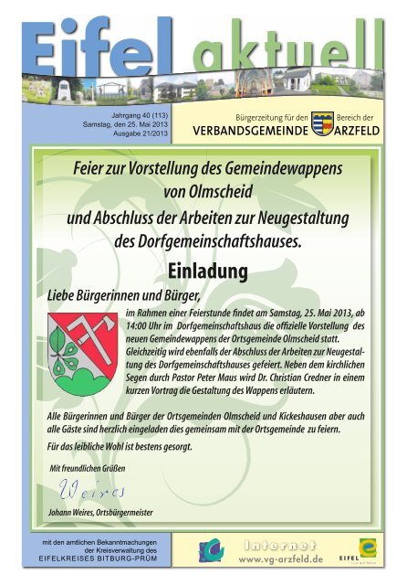 Ausgabe 21 - Verbandsgemeinde Arzfeld