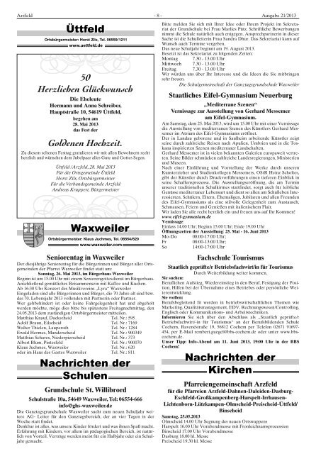 Ausgabe 21 - Verbandsgemeinde Arzfeld