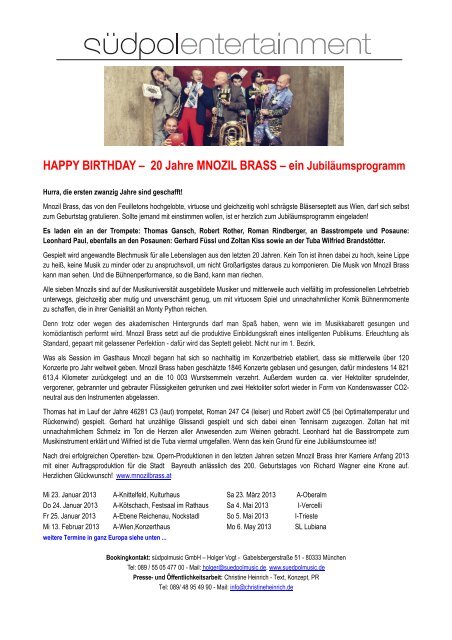 HAPPY BIRTHDAY – 20 Jahre MNOZIL BRASS – ein ...