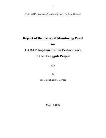 LARAP external monitoring report July 2006 - BP