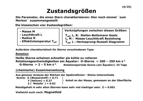 Spektrale Klassifikation und Hertzsprung-Russell Diagramm