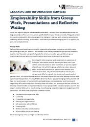 Employability Skills from Group Work, Presentations and Reflective ...