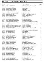 PSS - 2011 - CANDIDATOS CLASSIFICADOS - Coperve