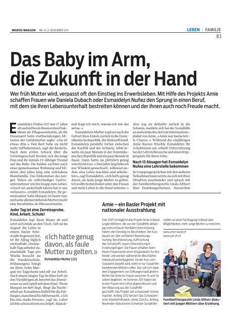 Das Baby im Arm – die Zukunft in der Hand - Amie