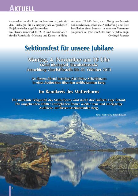 4. Quartal 2013 - Deutscher Alpenverein Sektion Freiburg im Breisgau