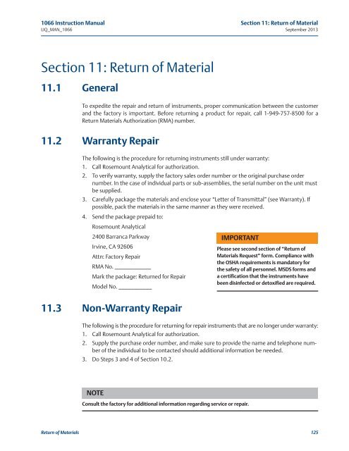 1066 Liquid Analytical Transmitter - Emerson Process Management