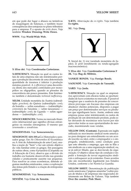 NOVÍSSIMO DICIONÁRIO DE ECONOMIA - A Disciplina