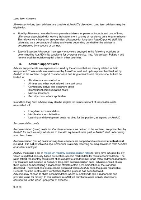 Adviser Remuneration Framework - AusAID