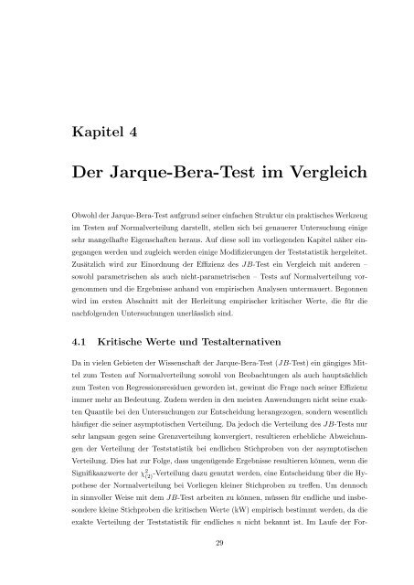 Testen auf Normalverteilung: Der Jarque-Bera-Test