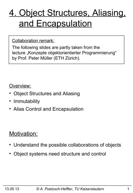 4. Object Structures, Aliasing, and Encapsulation