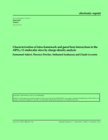 Electronic reprint - CRM2 (UMR - CNRS 7036)
