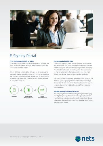 Læs produktark om E-Signing Portal - Nets