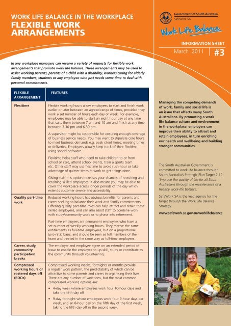 Work Life Balance in the Workplace - Flexible Work Arrangements