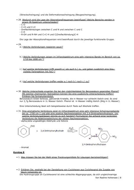 Fragenausarbeitung des Chemischen Praktikums - Welli-Net