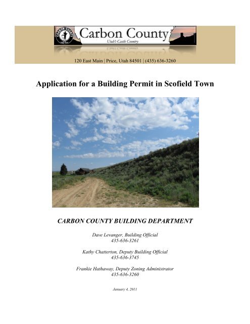 Application for a Building Permit in Scofield Town - Carbon County ...