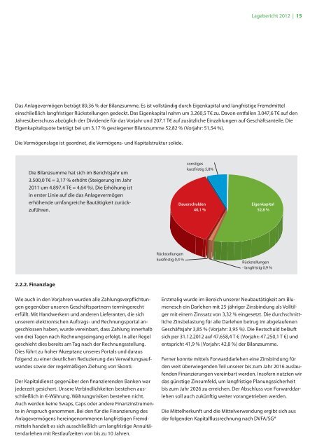 Geschäftsbericht 2012 - Wohnungsbaugenossenschaft Osnabrück eG