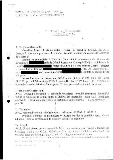 Proiect de hotărâre privind prelungirea duratei ... - Primaria Craiova