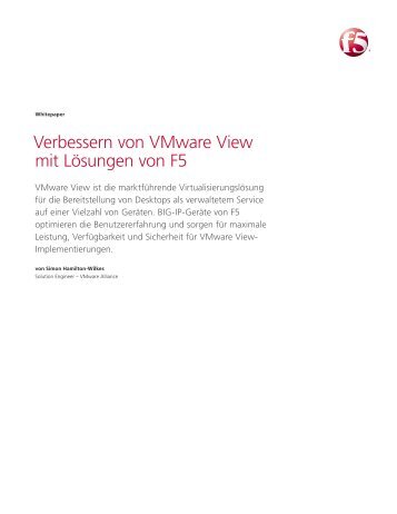 Verbessern von VMware View mit Lösungen von F5 - F5 Networks