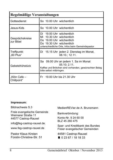 42 Tage LEBEN FÜR MEINE FREUNDE - FeG Castrop-Rauxel