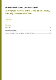 A progress review of the Defra shark, skate, and ray ... - Gov.uk