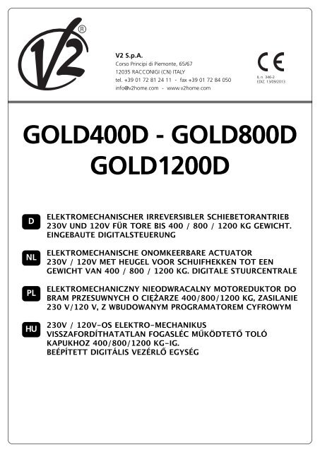 GOLD400D - GOLD800D GOLD1200D - V2