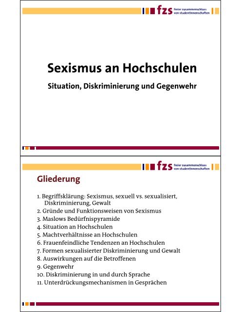 Präsentation Sexismus an Hochschulen - Kein Seximus an ...