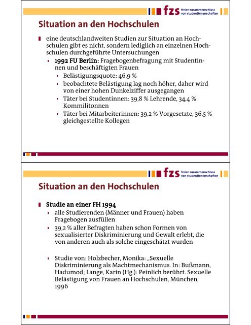 Präsentation Sexismus an Hochschulen - Kein Seximus an ...