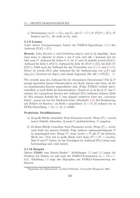 Algorithmen auf Graphen und dünn besetzte Matrizen - Bergische ...