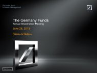 The 2013 Germany Funds Shareholder ... - DWS Investments