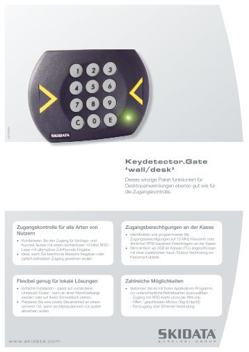 Keydetector.Gate 'wall/desk' - Skidata