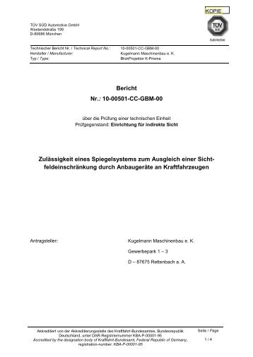 TÜV-Gutachten (PDF) - Kugelmann Maschinenbau